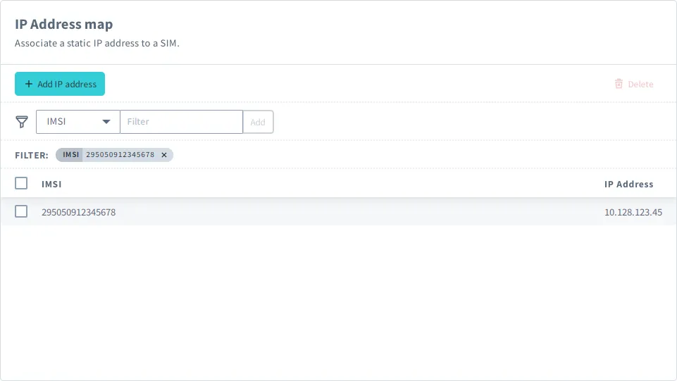 Filter by IMSI
